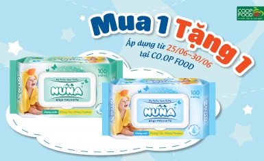 SIÊU KHUYẾN MÃI “MUA 1 TẶNG 1” KHĂN ƯỚT NUNA